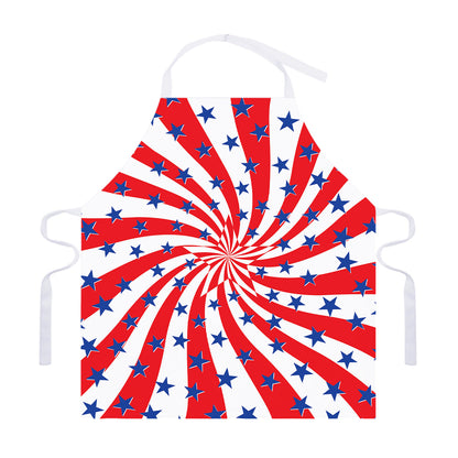 Swirl American Patriotic Star Print Adjustable Apron