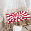 Swirl American Patriotic Star Print Baby Crib Sheet