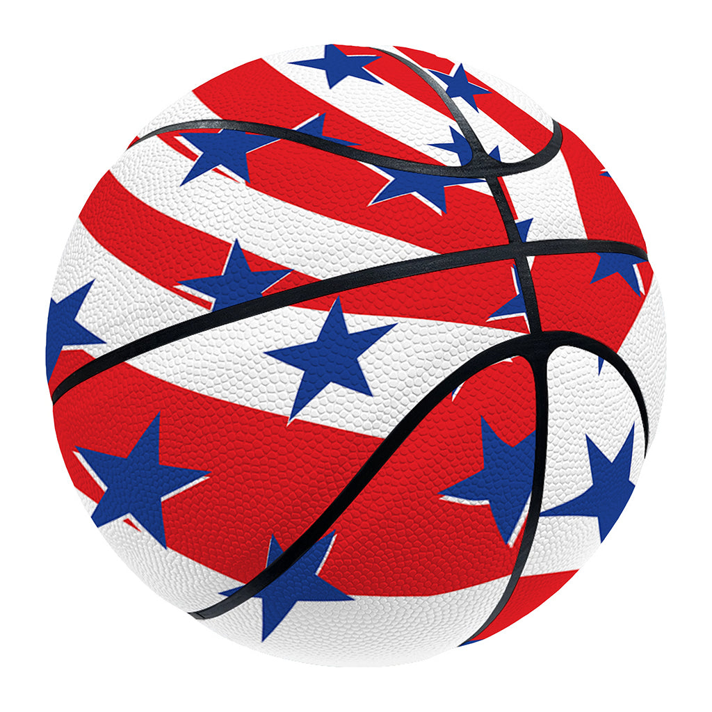 Swirl American Patriotic Star Print Basketball
