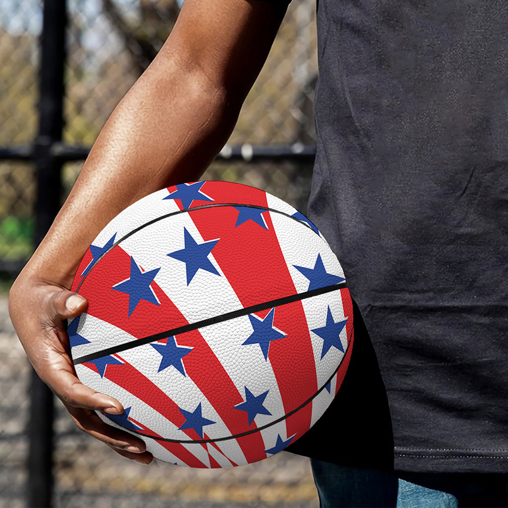 Swirl American Patriotic Star Print Basketball