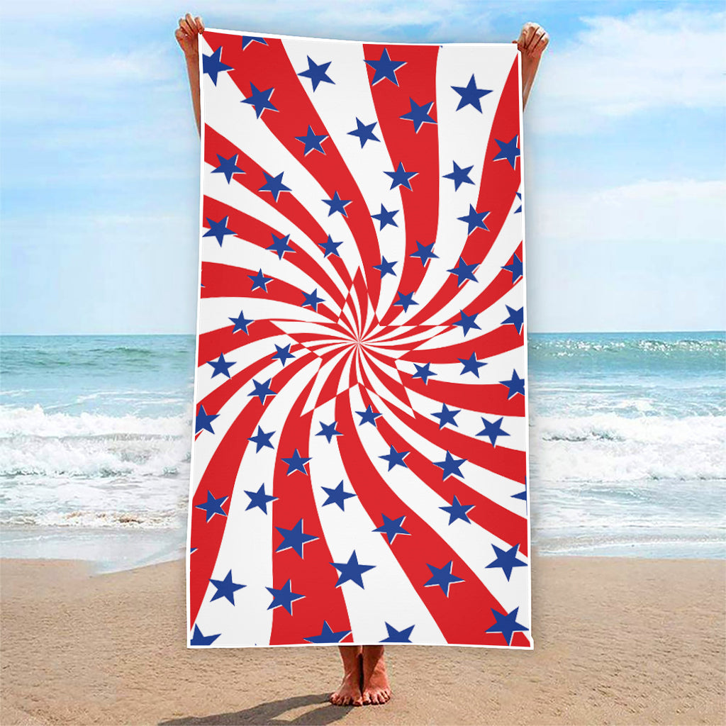 Swirl American Patriotic Star Print Beach Towel