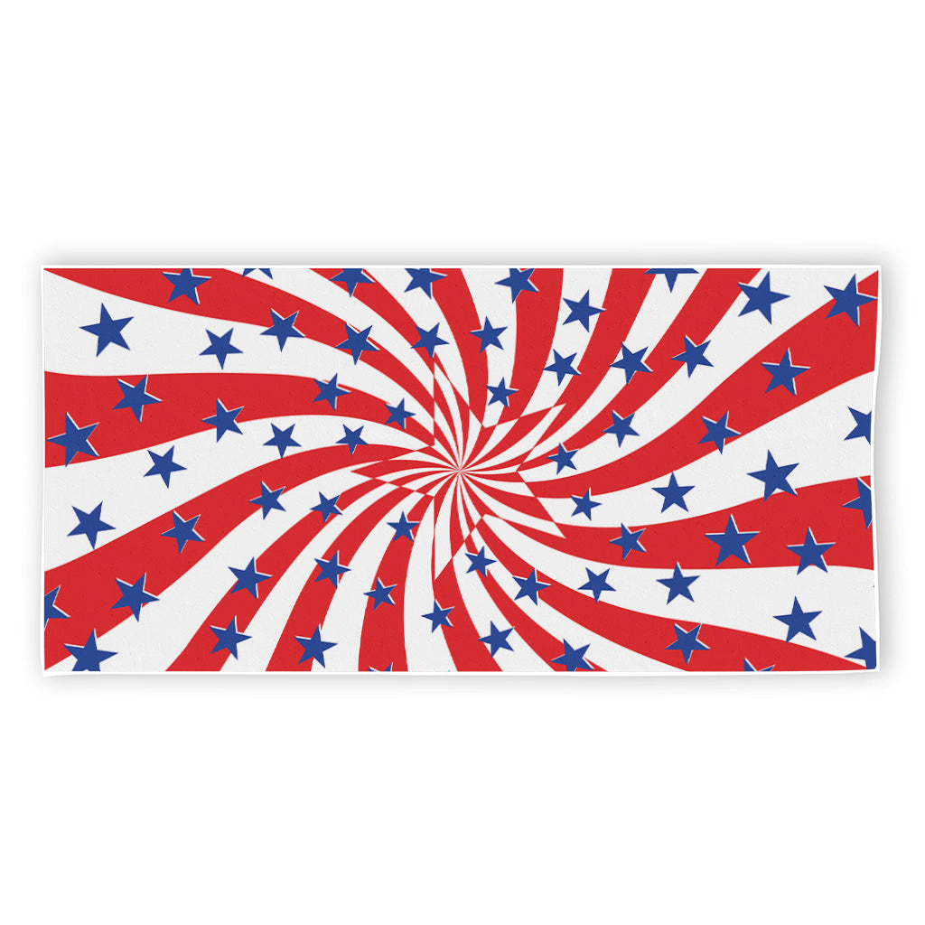 Swirl American Patriotic Star Print Beach Towel