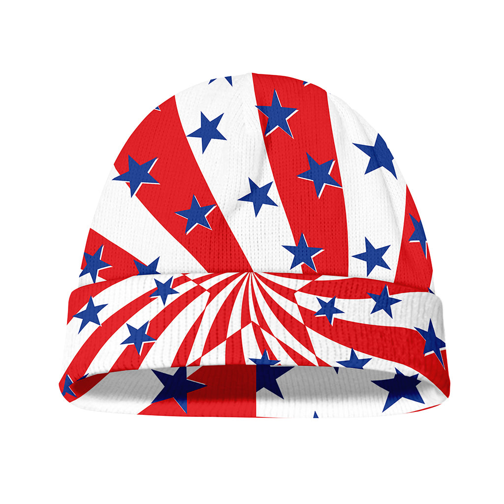 Swirl American Patriotic Star Print Beanie