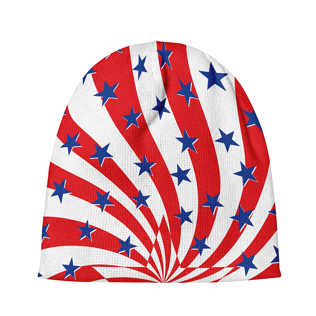 Swirl American Patriotic Star Print Beanie