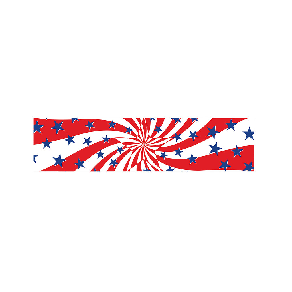 Swirl American Patriotic Star Print Bed Runner