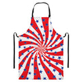 Swirl American Patriotic Star Print Bib Apron With Pocket