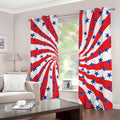Swirl American Patriotic Star Print Dimout Grommet Curtains