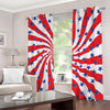 Swirl American Patriotic Star Print Blackout Grommet Curtains