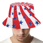 Swirl American Patriotic Star Print Bucket Hat