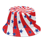 Swirl American Patriotic Star Print Bucket Hat