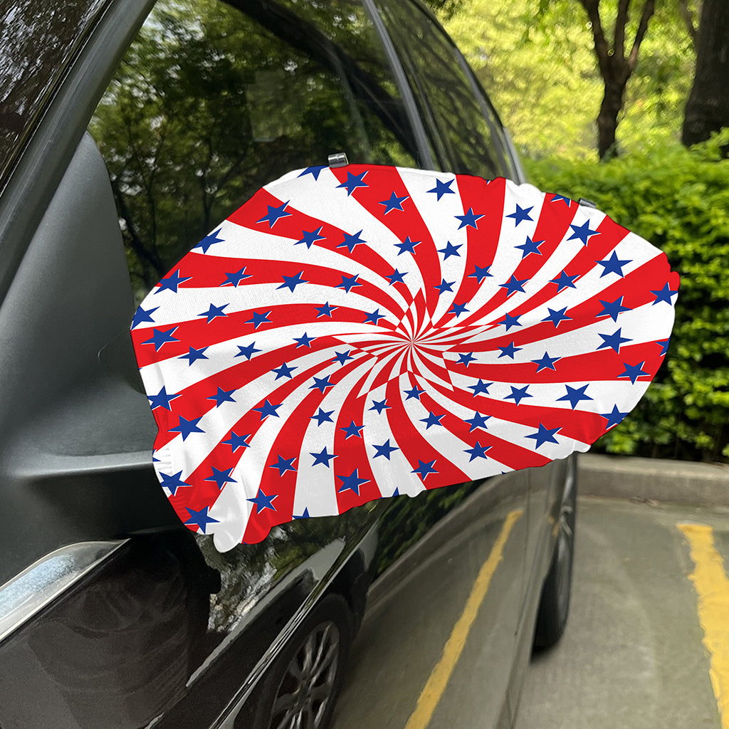 Swirl American Patriotic Star Print Car Side Mirror Covers