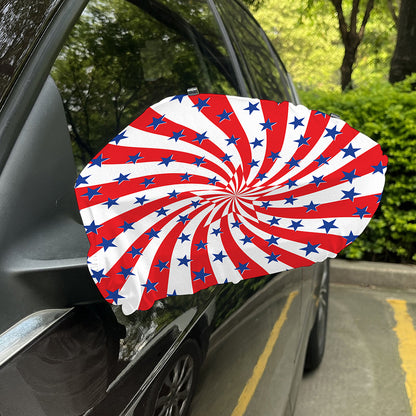 Swirl American Patriotic Star Print Car Side Mirror Covers