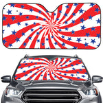 Swirl American Patriotic Star Print Car Windshield Sun Shade