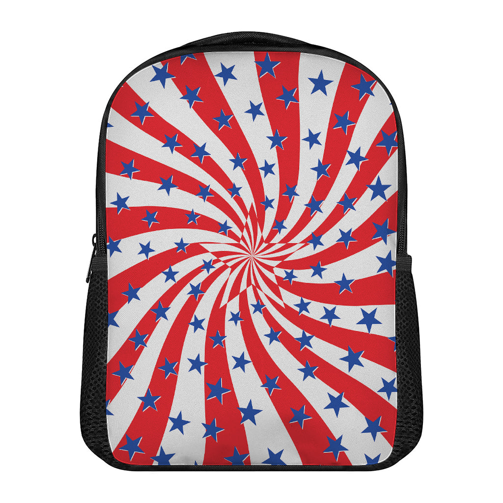 Swirl American Patriotic Star Print Casual Backpack