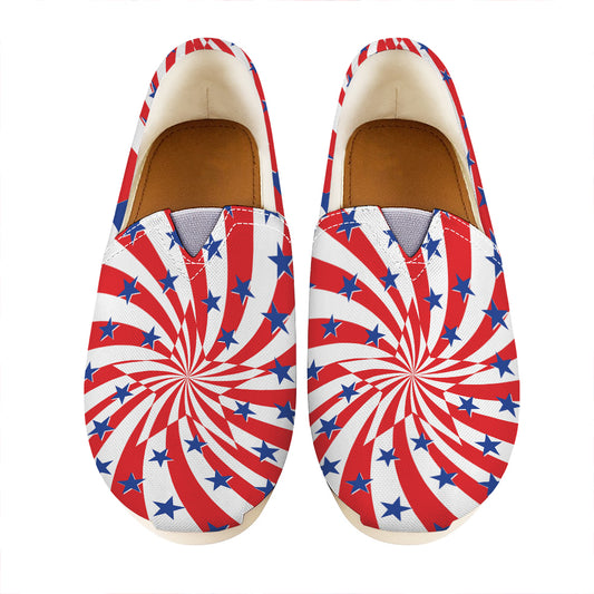 Swirl American Patriotic Star Print Casual Shoes