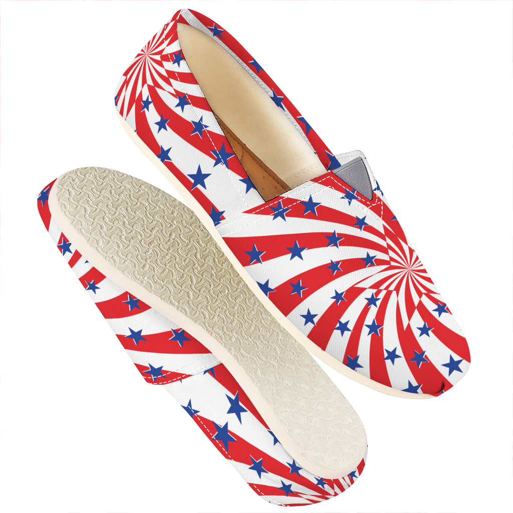 Swirl American Patriotic Star Print Casual Shoes