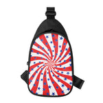 Swirl American Patriotic Star Print Chest Bag