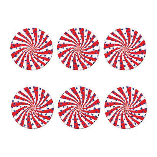 Swirl American Patriotic Star Print Coaster Set