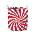 Swirl American Patriotic Star Print Collapsible Laundry Basket