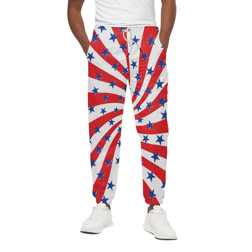 Swirl American Patriotic Star Print Cotton Pants