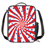 Swirl American Patriotic Star Print Crossbody Lunch Bag