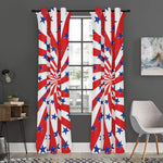 Swirl American Patriotic Star Print Curtain