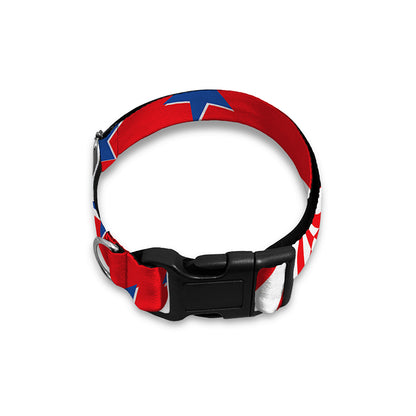 Swirl American Patriotic Star Print Dog Collar