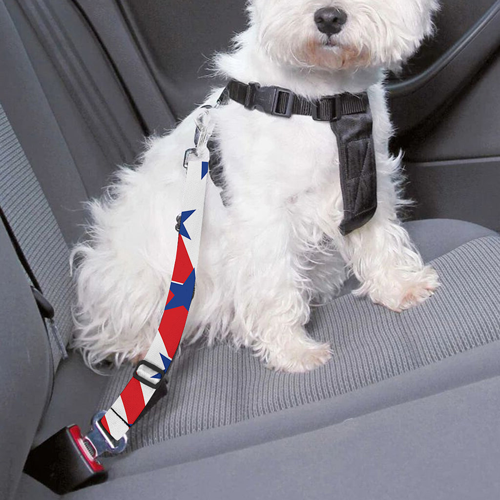 Swirl American Patriotic Star Print Dog Seat Belt