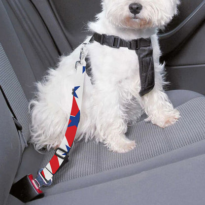 Swirl American Patriotic Star Print Dog Seat Belt