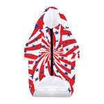 Swirl American Patriotic Star Print Dog Zip Up Hoodie