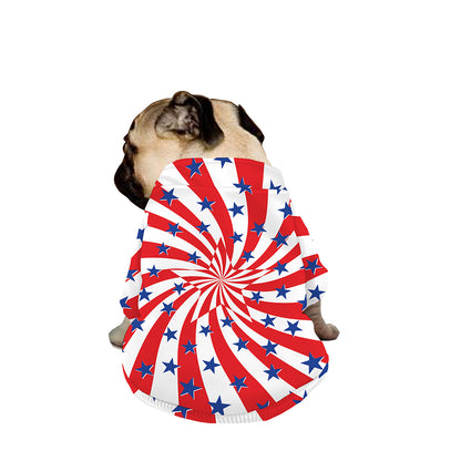 Swirl American Patriotic Star Print Dog Zip Up Jacket