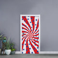 Swirl American Patriotic Star Print Door Sticker