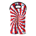 Swirl American Patriotic Star Print Double Neoprene Wine Tote