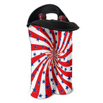 Swirl American Patriotic Star Print Double Neoprene Wine Tote