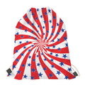 Swirl American Patriotic Star Print Drawstring Bag