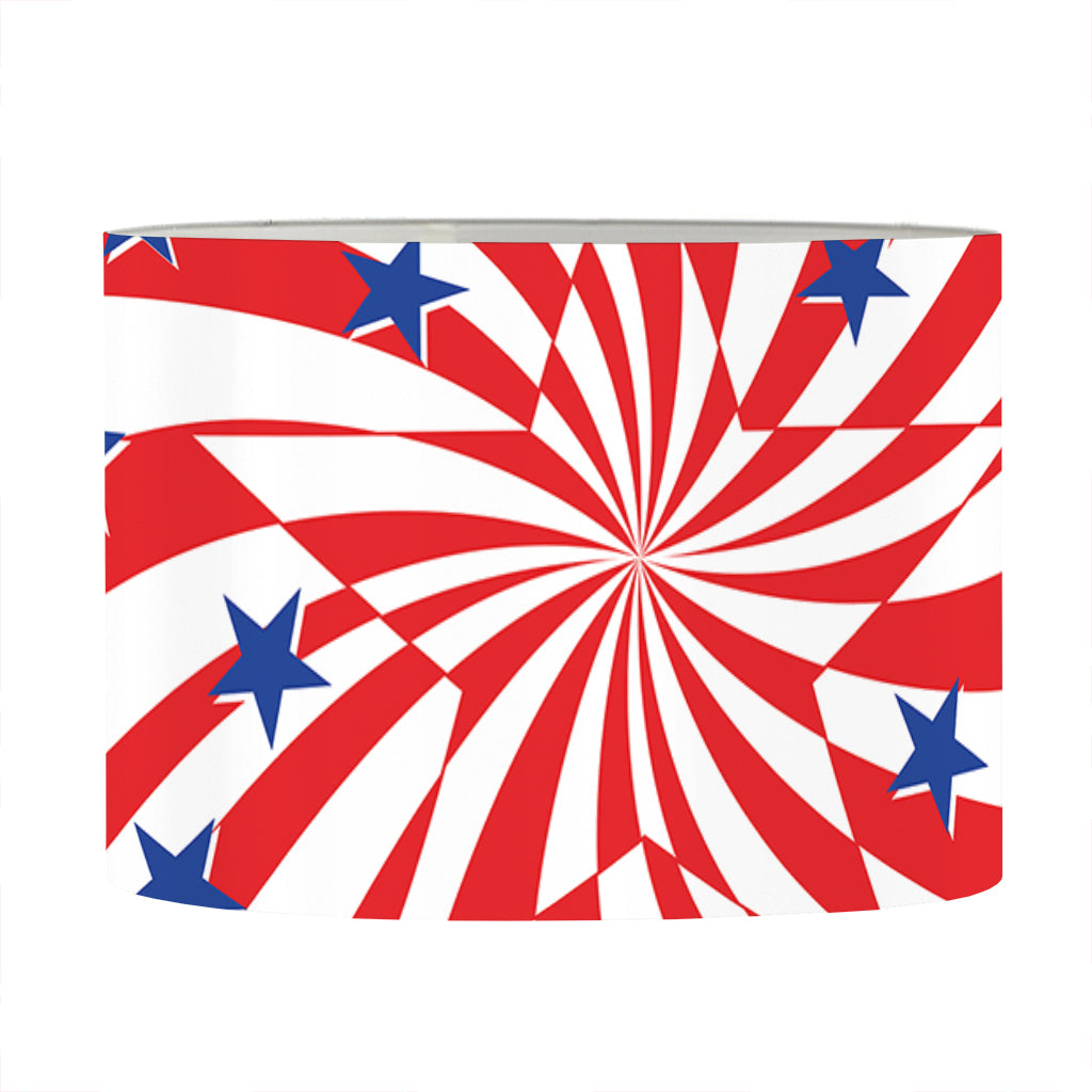 Swirl American Patriotic Star Print Drum Lamp Shade