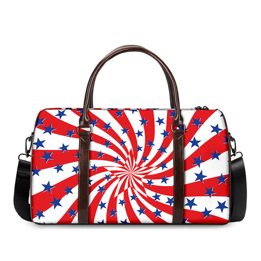 Swirl American Patriotic Star Print Duffle Bag