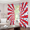 Swirl American Patriotic Star Print Extra Wide Grommet Curtains