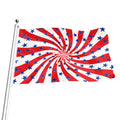 Swirl American Patriotic Star Print Flag