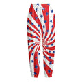 Swirl American Patriotic Star Print Fleece Lined Knit Pants