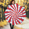 Swirl American Patriotic Star Print Foldable Umbrella