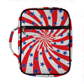 Swirl American Patriotic Star Print Front Pocket Bible Bag