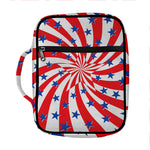 Swirl American Patriotic Star Print Front Pocket Bible Bag