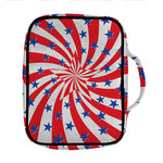 Swirl American Patriotic Star Print Front Pocket Bible Bag