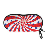 Swirl American Patriotic Star Print Glasses Case