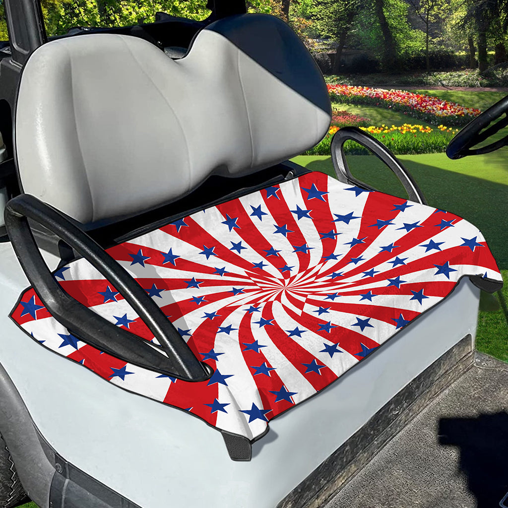 Swirl American Patriotic Star Print Golf Cart Seat Cover