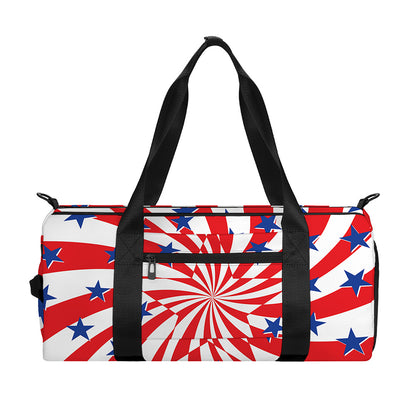 Swirl American Patriotic Star Print Gym Bag
