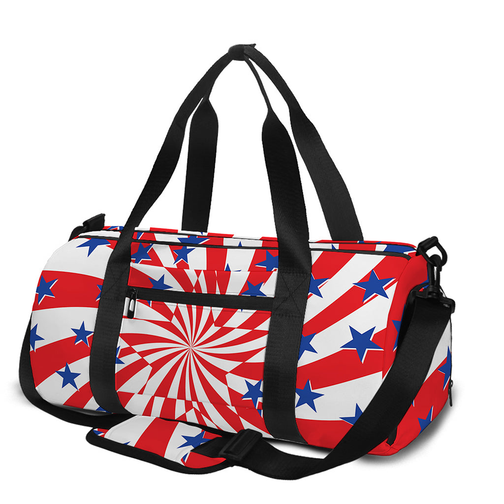 Swirl American Patriotic Star Print Gym Bag