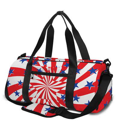 Swirl American Patriotic Star Print Gym Bag