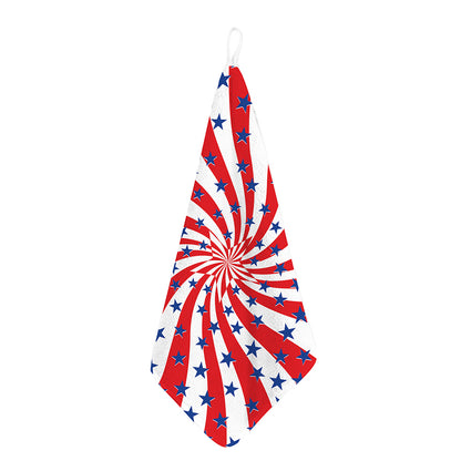 Swirl American Patriotic Star Print Hand Towel